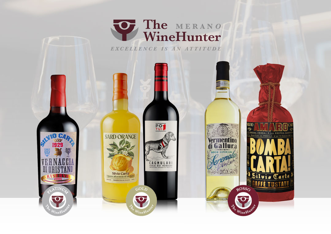 The Wine Hunter Award: 5 riconoscimenti ai prodotti Silvio Carta